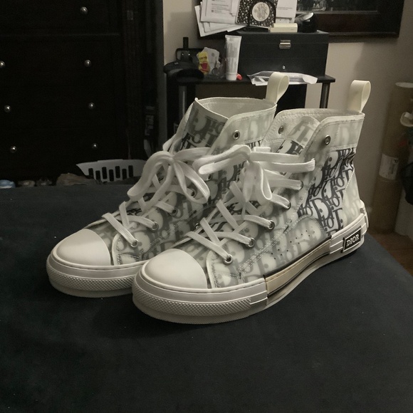 Christian Dior B23 Black/white oblique inspired high top sneakers eu 43/us9.5 - Picture 2 of 8